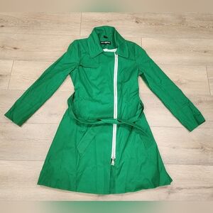 Karl Lagerfeld Paris Women's Belted Asymmetrical Trench Coat Green Size S